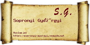 Sopronyi Györgyi névjegykártya