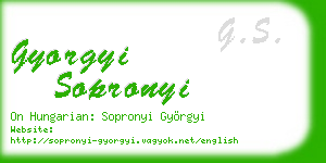gyorgyi sopronyi business card